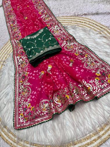 Vinayak bandej lehriya silk sarees wholesale price  - wholesale export